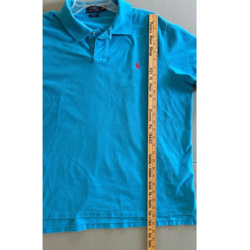 Polo Ralph Lauren Men XXL Custom Fit Bright Blue Short Sleeve Cotton Polo Shirt